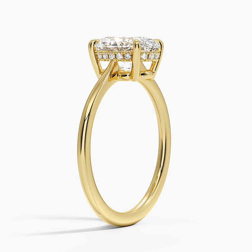Elle Hidden Halo Diamond Ring - Oval Cut Center Stone
