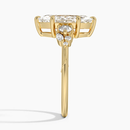 Camellia Three Stone Diamond Ring (1/3 ct. tw.) - Marquise Cut Center Stone