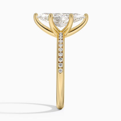 Tabitha Channel Set Diamond Ring - Marquise Cut Center Stone