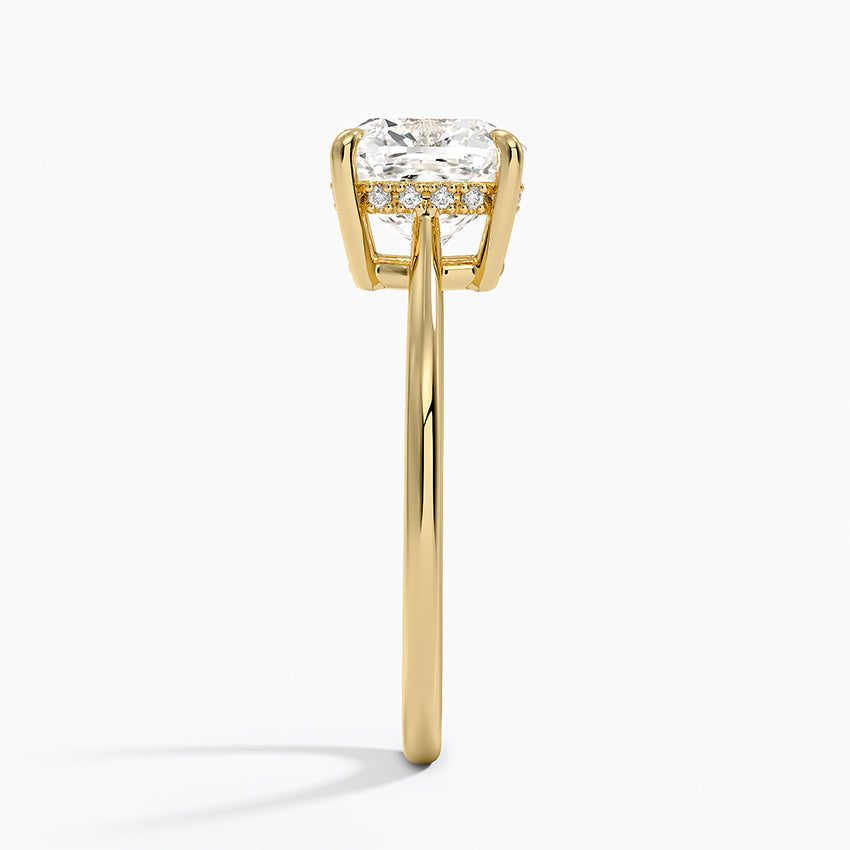 Elle Hidden Halo Diamond Ring - Cushion Cut Center Stone