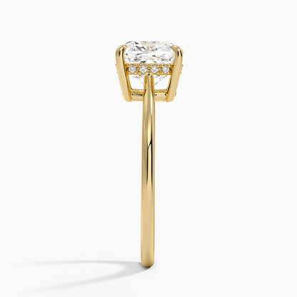 Elle Hidden Halo Diamond Ring - Cushion Cut Center Stone