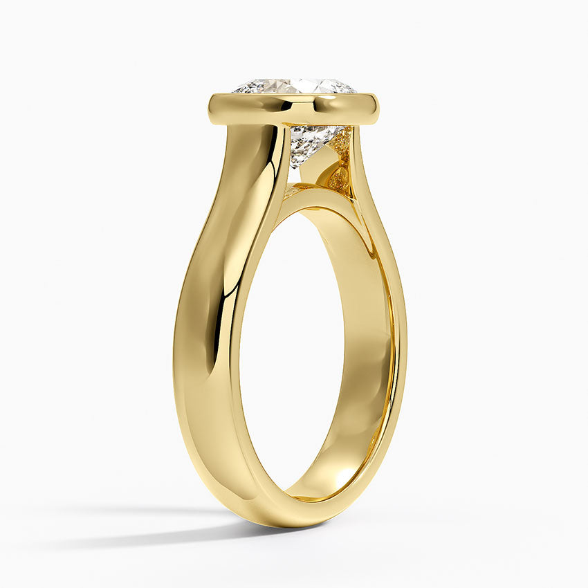 Luna 4mm Bezel Ring - Cushion Cut Center Stone