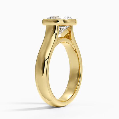 Luna 4mm Bezel Ring - Cushion Cut Center Stone