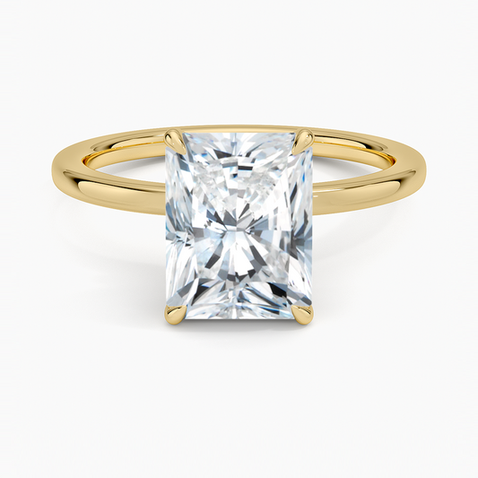 Secret Halo 1.5mm Diamond Ring - Radiant Cut Center Stone