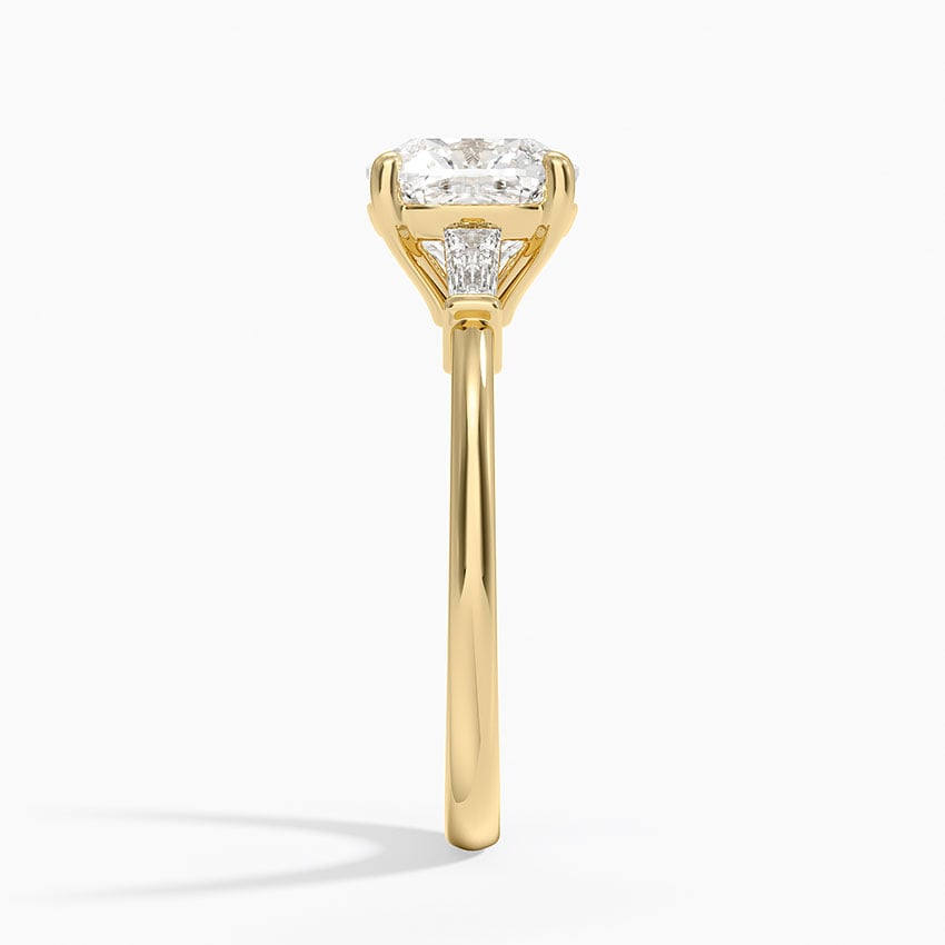 Symphony Tapered Baguette Three Stone Diamond Ring (1/5 ct. tw.) - Cushion Cut Center Stone