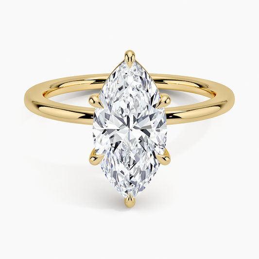 Audrey Perfect Fit 1.4mm Solitaire Ring - Marquise Center Stone