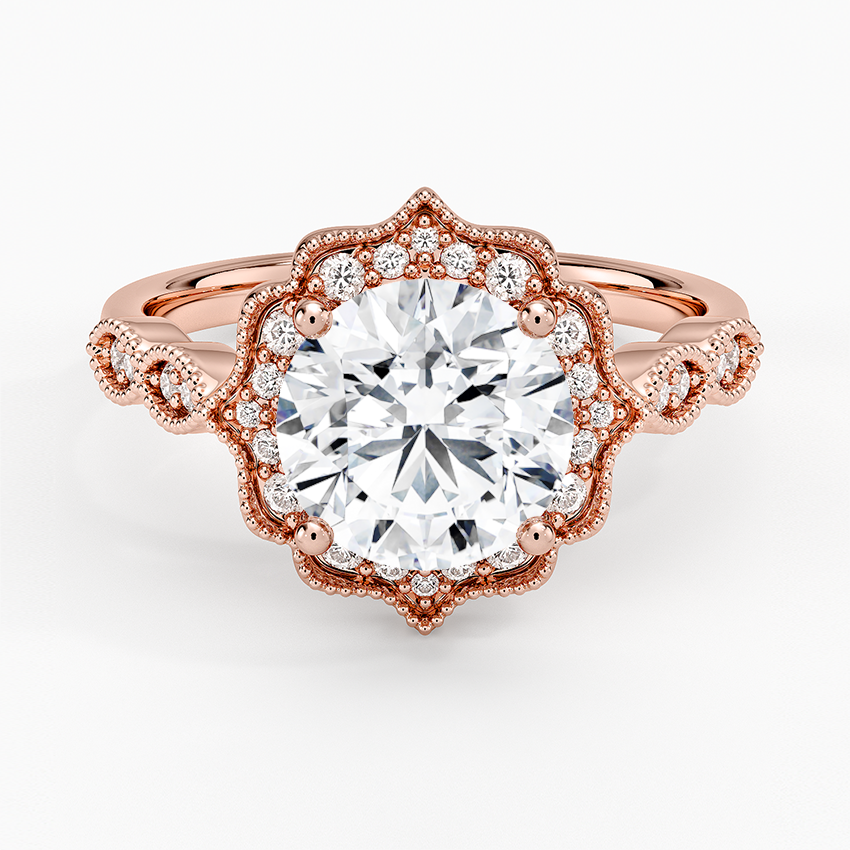 Cadenza Halo Diamond Ring - Round Center Stone