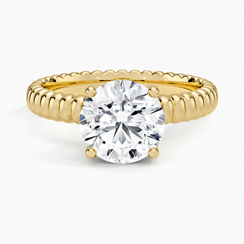 Petra Textured Solitaire Ring - Round Center Stone