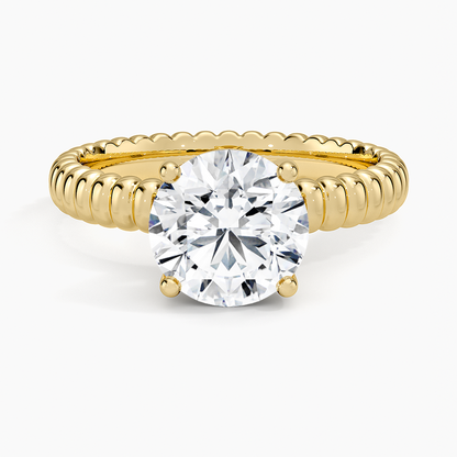 Petra Textured Solitaire Ring - Round Center Stone