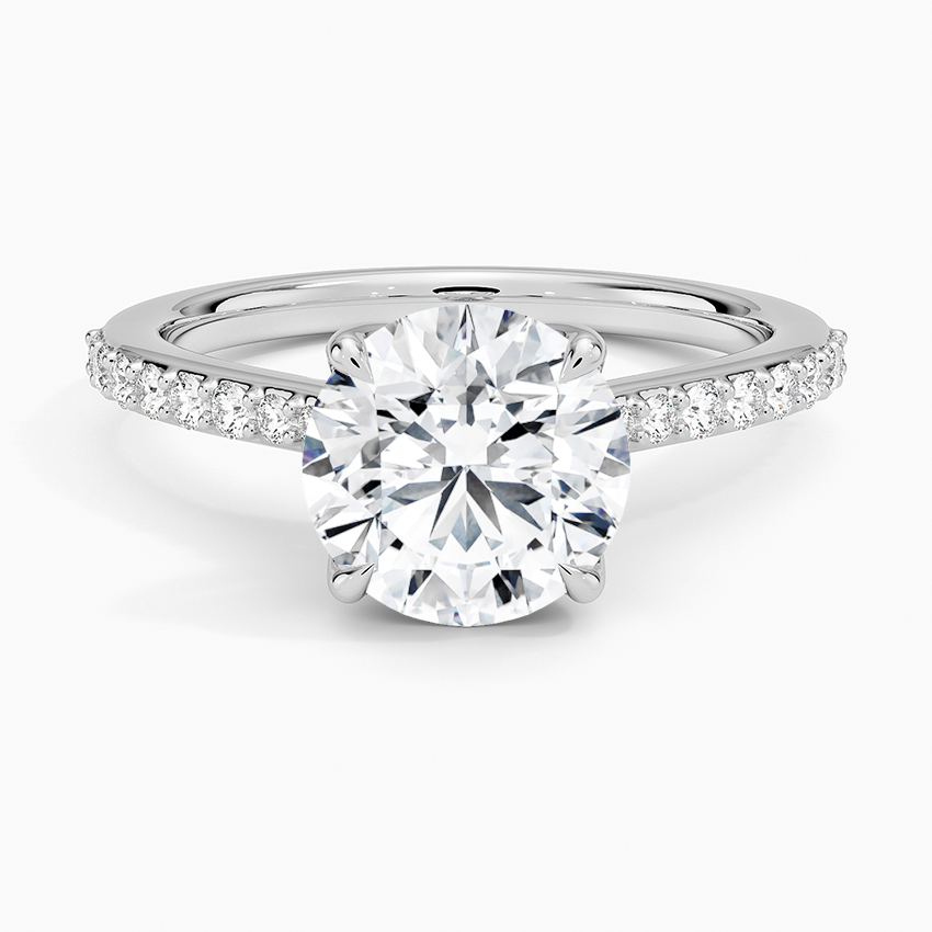 Elodie Cathedral Diamond Ring - Round Center Stone