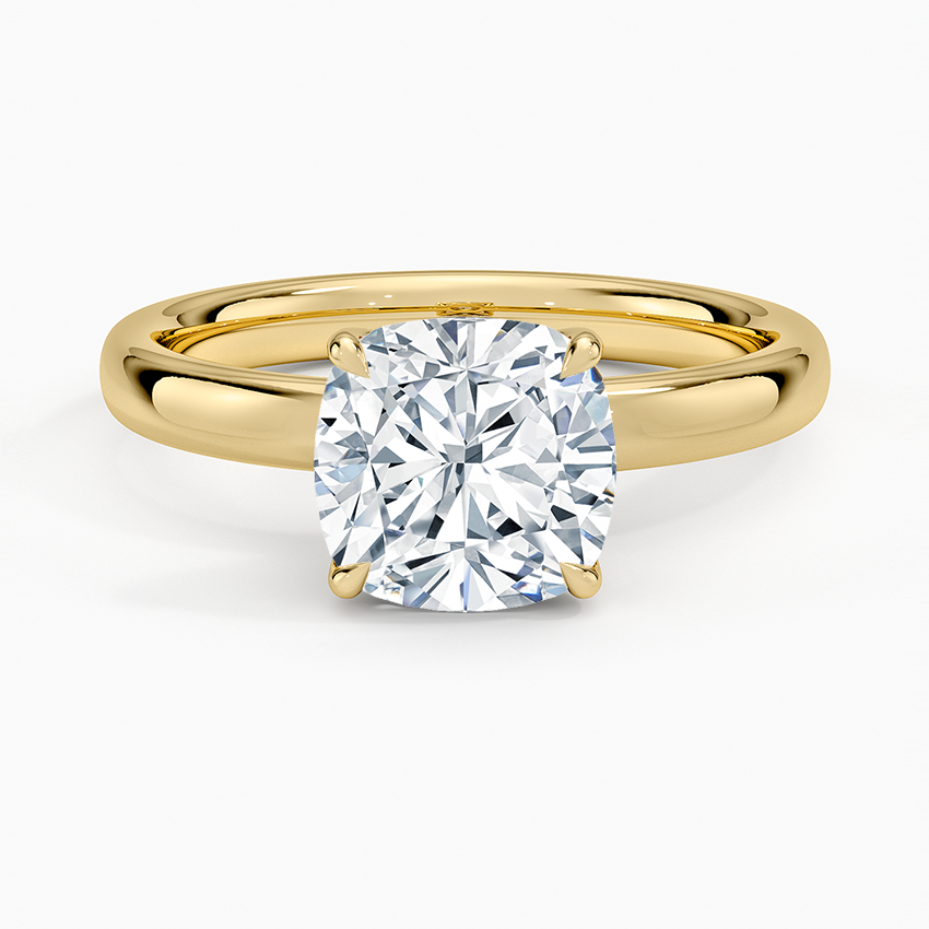 Elodie 2.5mm Solitaire Ring - Cushion Cut Center Stone