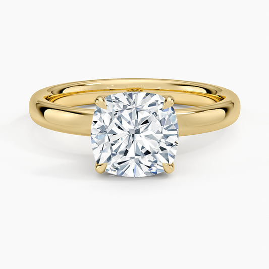 Elodie 2.5mm Solitaire Ring - Cushion Cut Center Stone