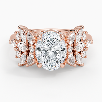 Grand Nadia Diamond Ring - Oval Center Stone