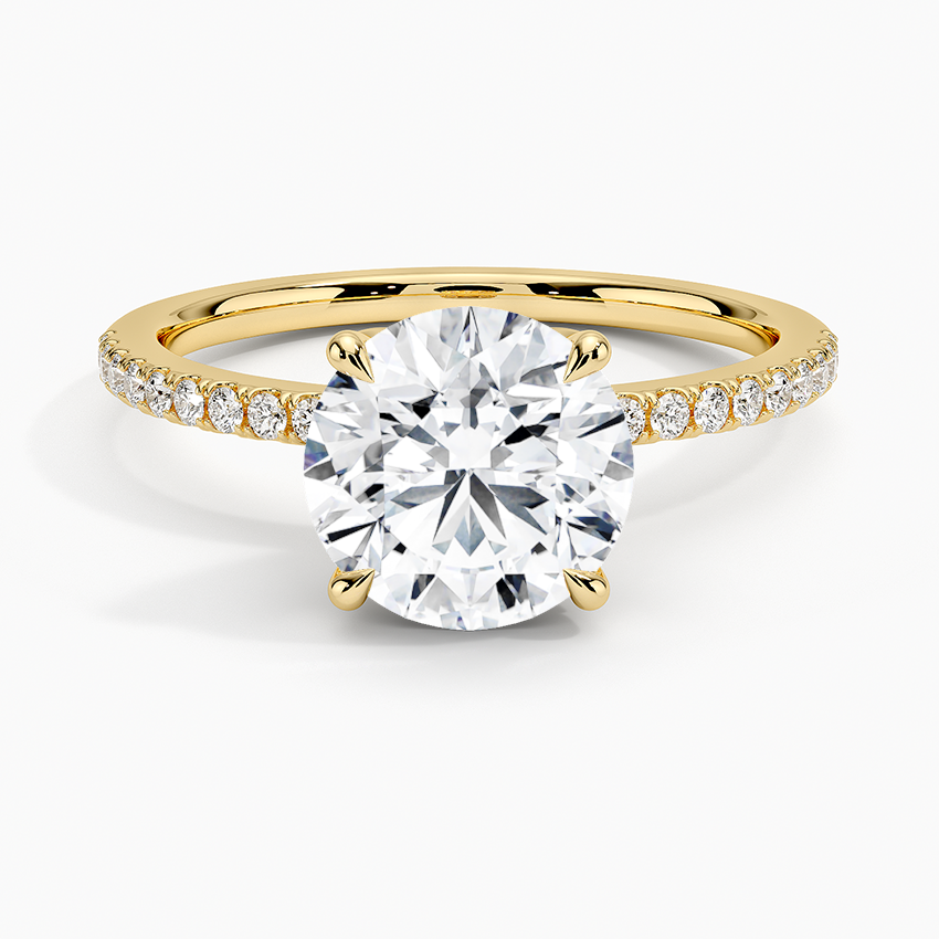Luxe Petal Diamond Ring - Round Center Stone