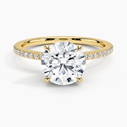 Luxe Petal Diamond Ring - Round Center Stone