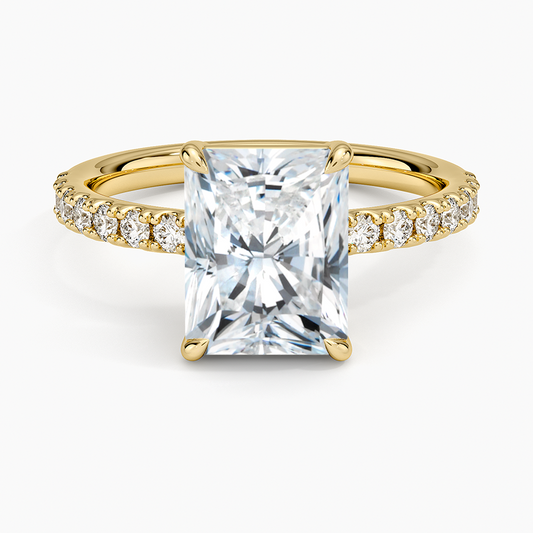 Dara Low-Profile Diamond Ring - Radiant Cut Center Stone
