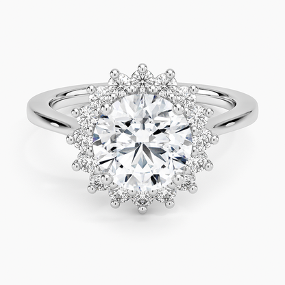 Sunburst Halo Diamond Ring (1/4 ct. tw.) - Round Center Stone