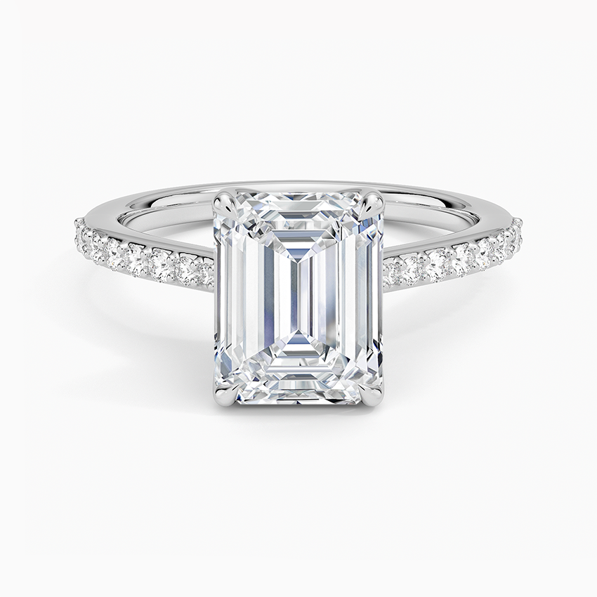 Elodie Cathedral Diamond Ring - Emerald Cut Center Stone