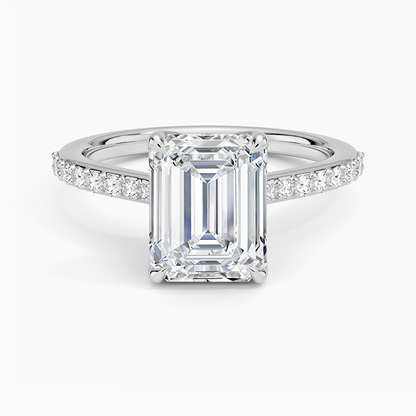 Elodie Cathedral Diamond Ring - Emerald Cut Center Stone