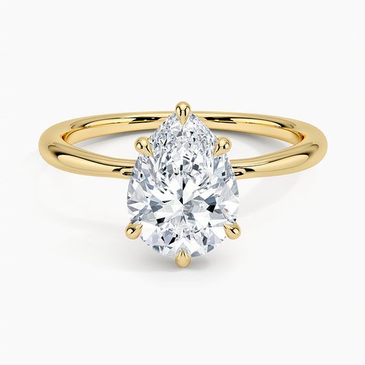 Freesia Hidden Halo Diamond Ring - Pear Center Stone