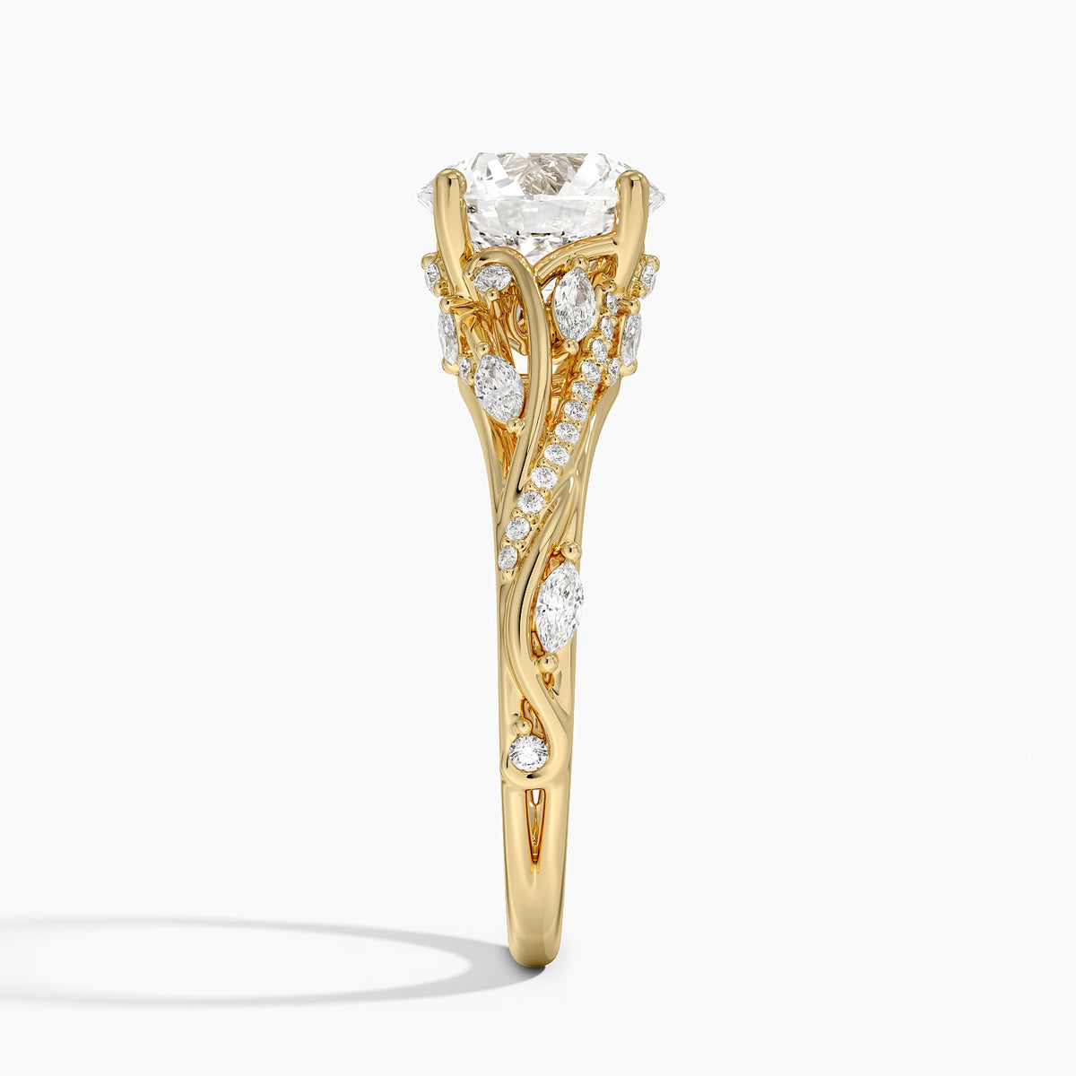 Begonia Vine Diamond Ring (1/2 ct. tw.) - Round Center Stone