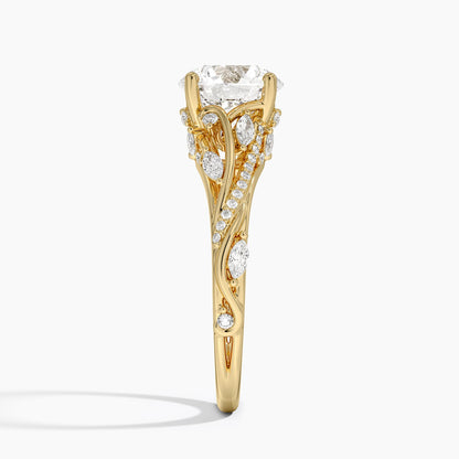 Begonia Vine Diamond Ring (1/2 ct. tw.) - Round Center Stone