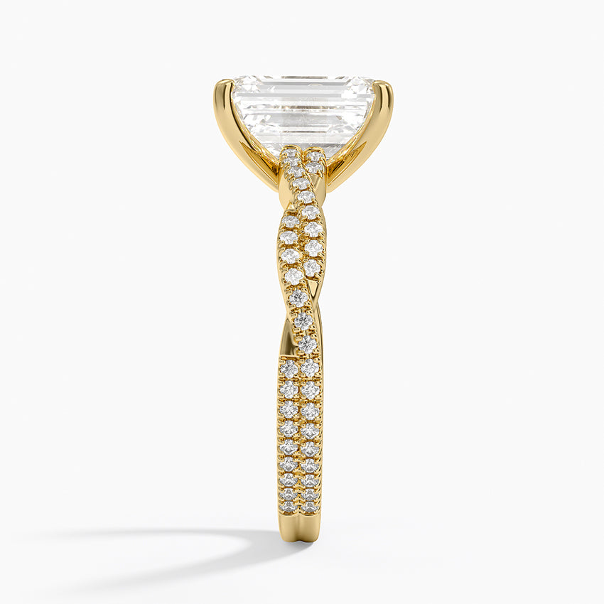 Petite Luxe Twisted Vine Diamond Ring (1/4 ct. tw.) - Emerald Cut Center Stone