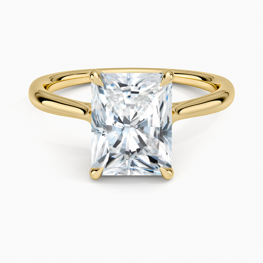Freesia Cathedral Solitaire Ring - Radiant Cut Center Stone