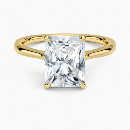 Freesia Cathedral Solitaire Ring - Radiant Cut Center Stone