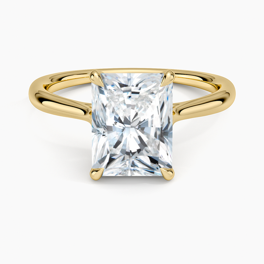 Freesia Cathedral Solitaire Ring - Radiant Cut Center Stone