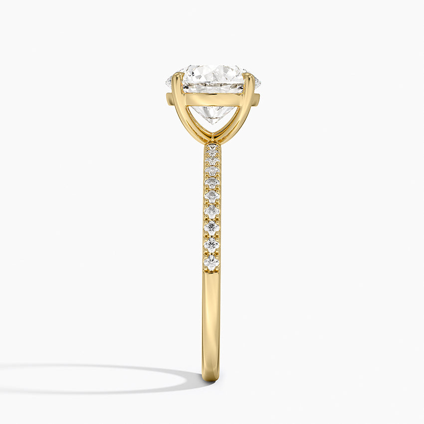 Perfect Fit Half Coverage Diamond Ring - Round Cut Center Stone
