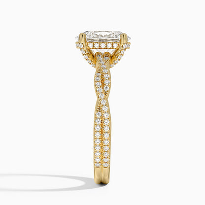 Adorned Luxe Petite Twisted Vine Diamond Ring - Oval Center Stone