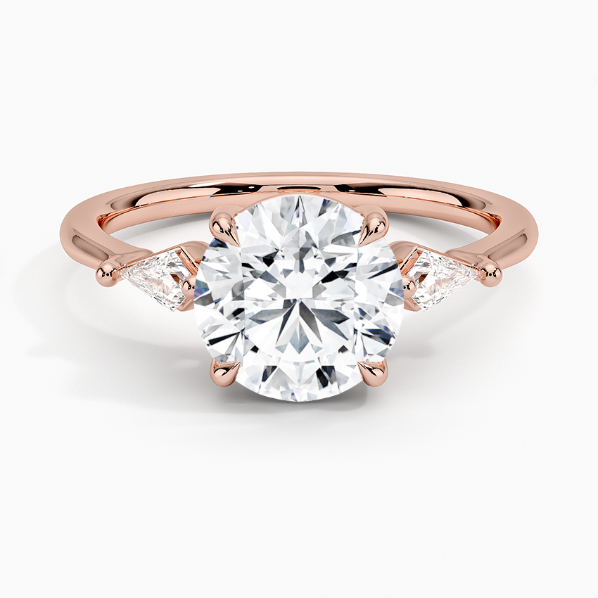 Cometa Three Stone Diamond Ring - Round Center Stone
