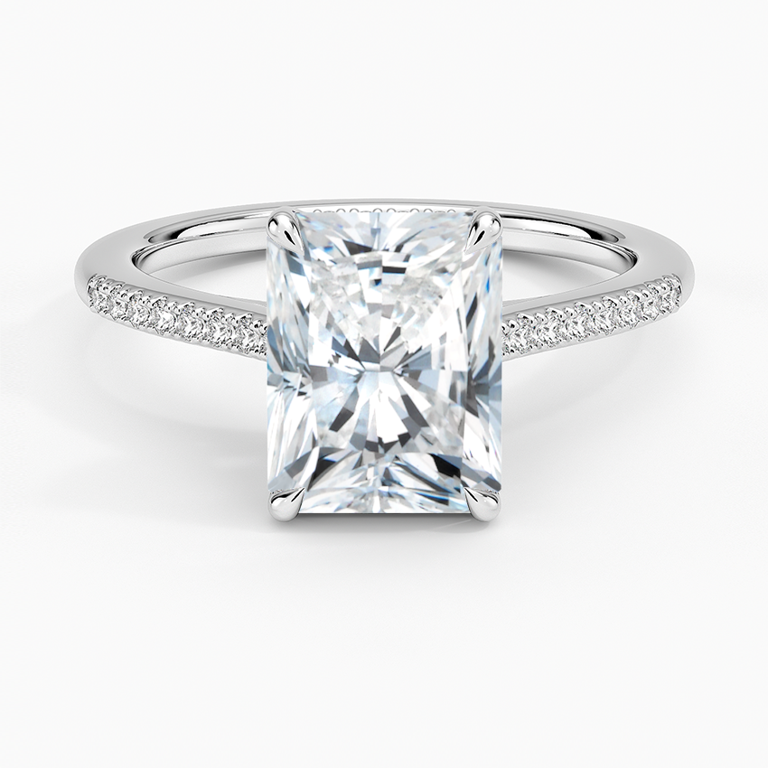 Lissome Half Coverage Diamond Ring - Radiant Cut Center Stone