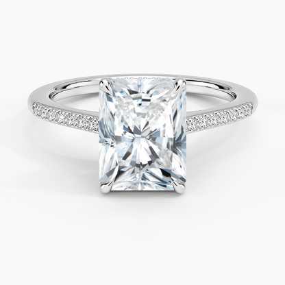 Lissome Half Coverage Diamond Ring - Radiant Cut Center Stone