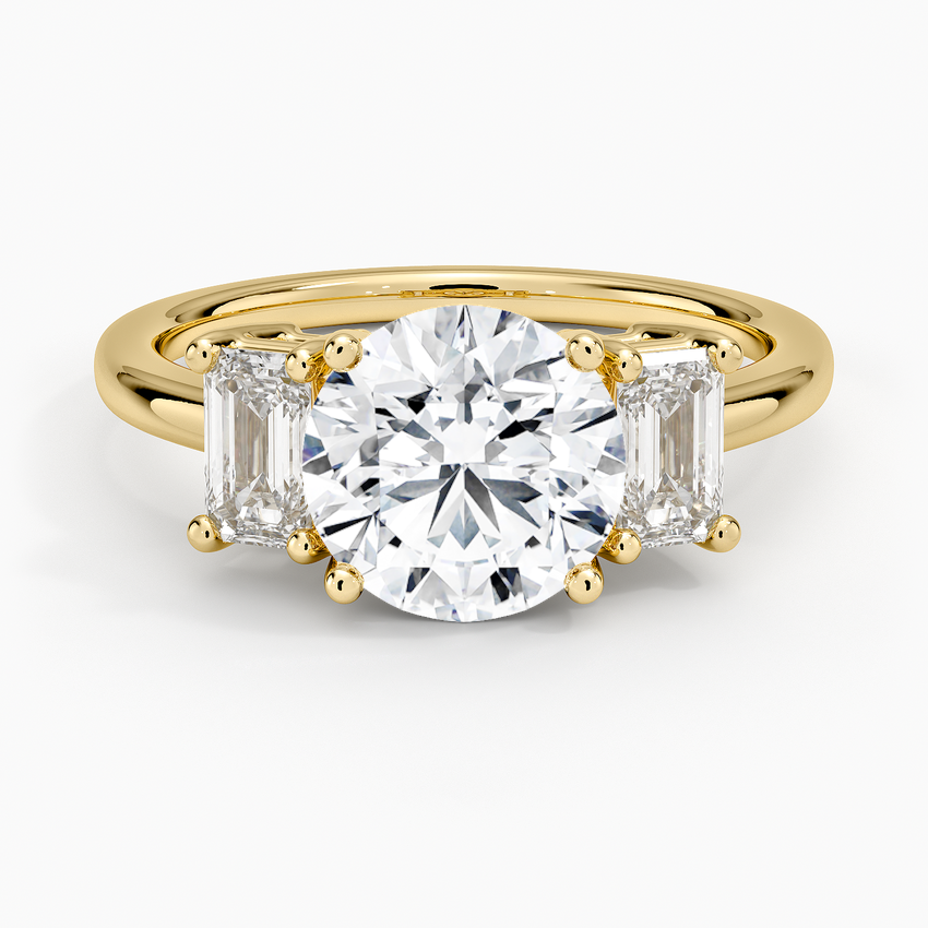 Luxe Rhiannon Three Stone Diamond Ring (3/4 ct. tw.) - Round Cut Center Stone