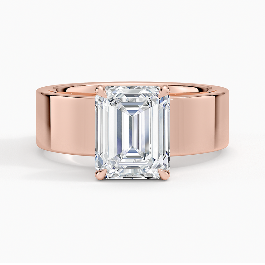 Peyton 6mm Solitaire Ring - Emerald Cut Center Stone