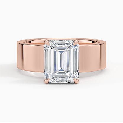 Peyton 6mm Solitaire Ring - Emerald Cut Center Stone
