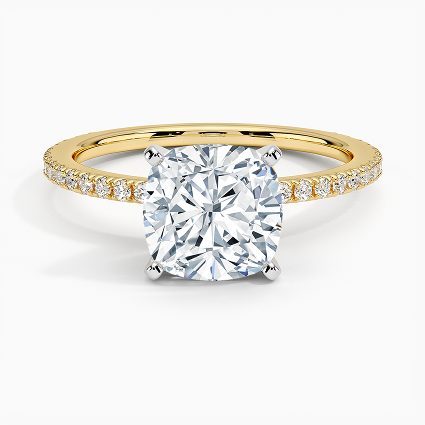Ballad Three-Quarter Coverage Diamond Ring (1/4 ct. tw.) - Cushion Cut Center Stone