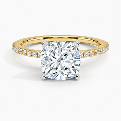 Ballad Three-Quarter Coverage Diamond Ring (1/4 ct. tw.) - Cushion Cut Center Stone