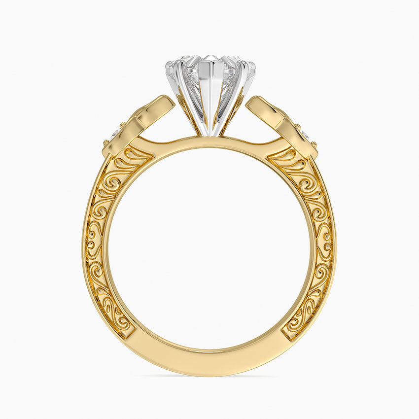 Aberdeen Celtic Diamond Ring - Heart Cut Center Stone