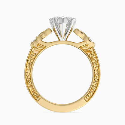 Aberdeen Celtic Diamond Ring - Heart Cut Center Stone