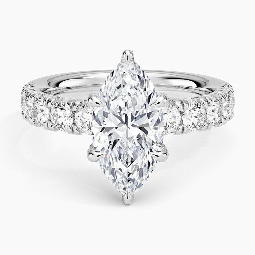 Ellora Half Coverage Diamond Ring - Marquise Center Stone