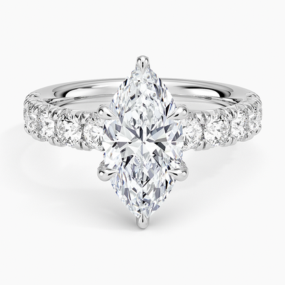 Ellora Half Coverage Diamond Ring - Marquise Center Stone