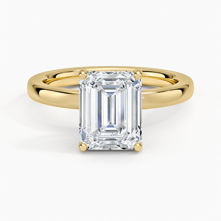 Sydney Perfect Fit Hidden Halo 2mm Diamond Ring - Emerald Cut Center Stone