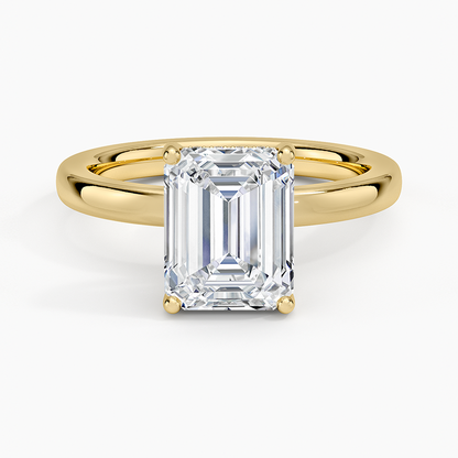 Sydney Perfect Fit Hidden Halo 2mm Diamond Ring - Emerald Cut Center Stone