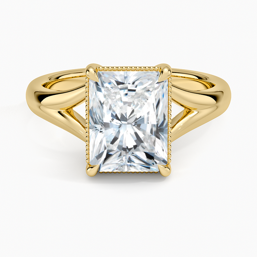 Cora Split Shank Solitaire Ring - Radiant Cut Center Stone