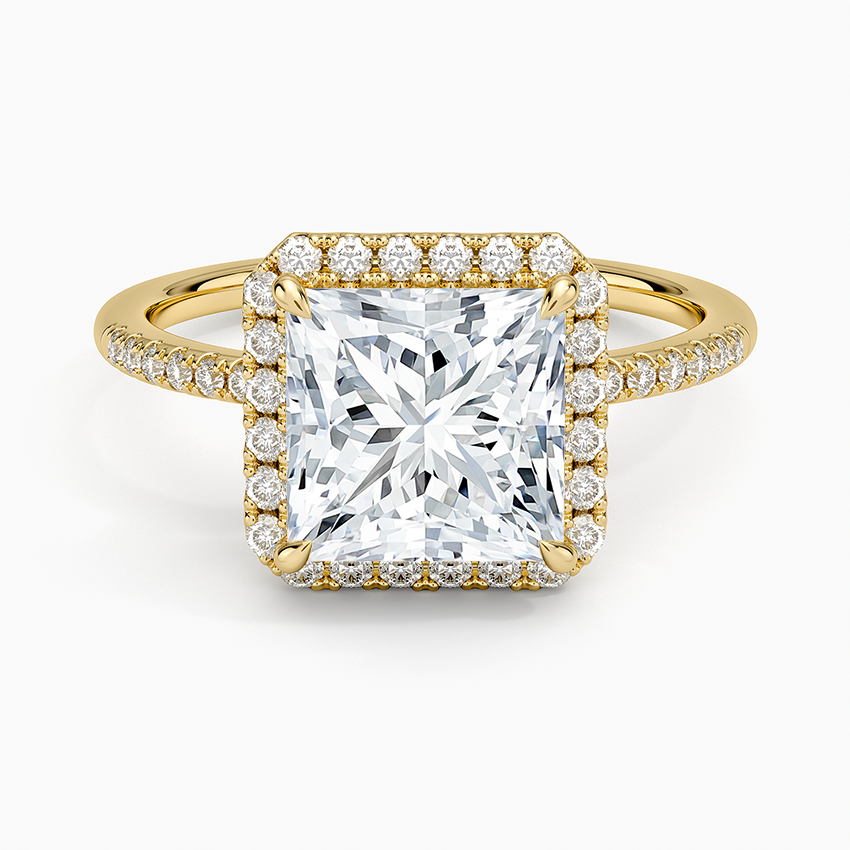 Cambria Halo Diamond Ring - Princess Cut Center Stone