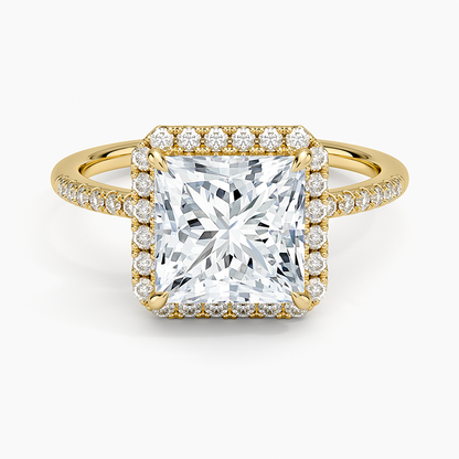 Cambria Halo Diamond Ring - Princess Cut Center Stone