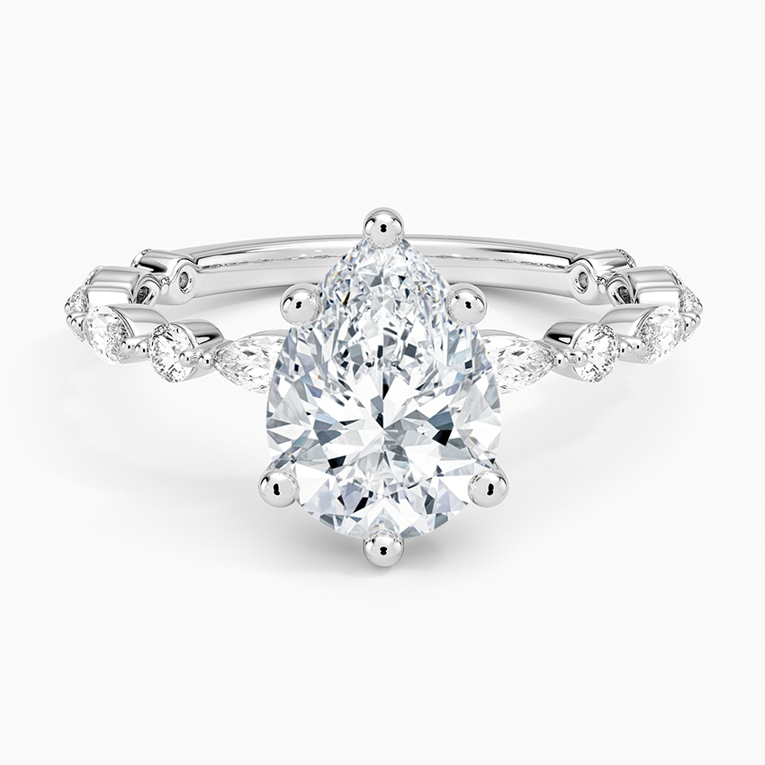 Versailles Three-Quarter Coverage Diamond Ring (1/2 ct. tw.) - Pear Center Stone